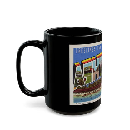 Greetings from Ashtabula Ohio (Greeting Postcards) Black Coffee Mug-Go Mug Yourself