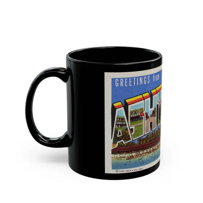 Greetings from Ashtabula Ohio (Greeting Postcards) Black Coffee Mug-Go Mug Yourself