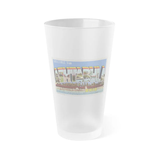 Greetings from Ashtabula Ohio (Greeting Postcards) Frosted Pint Glass 16oz-16oz-Frosted-Go Mug Yourself