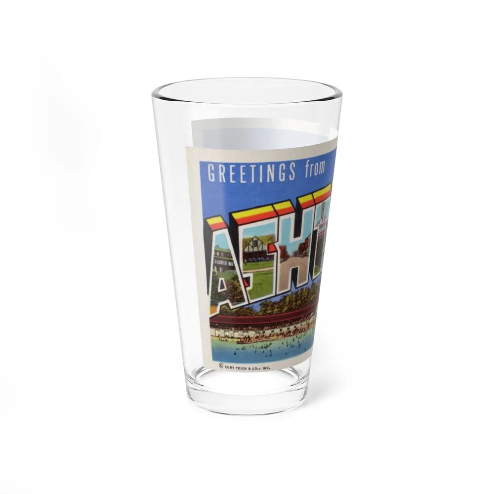 Greetings from Ashtabula Ohio (Greeting Postcards) Pint Glass 16oz-Go Mug Yourself