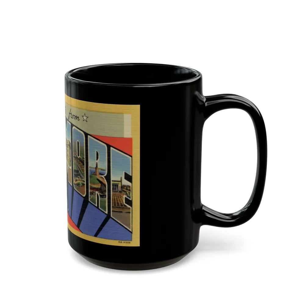 Greetings from Baltimore MD (Greeting Postcards) Black Coffee Mug-Go Mug Yourself