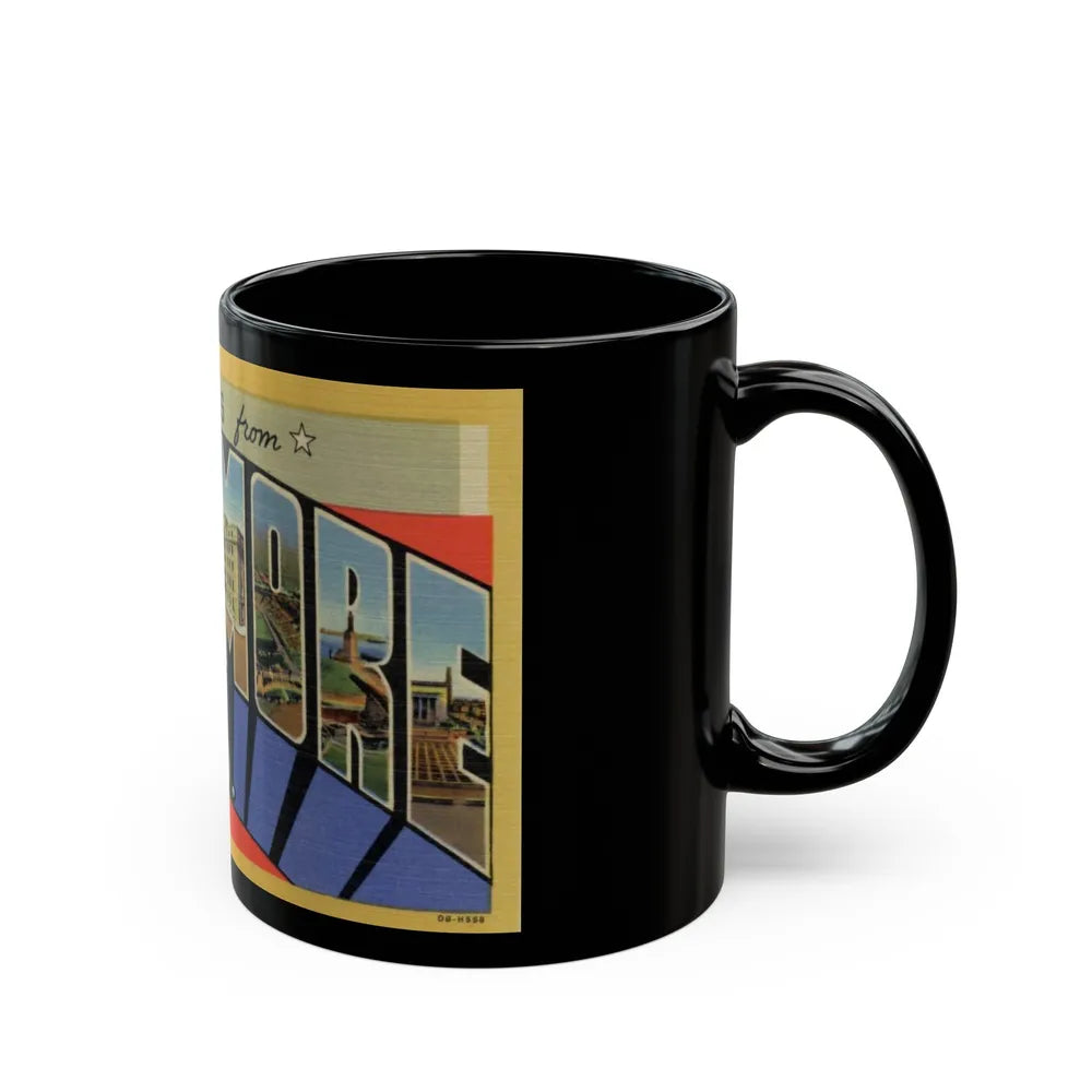 Greetings from Baltimore MD (Greeting Postcards) Black Coffee Mug-Go Mug Yourself