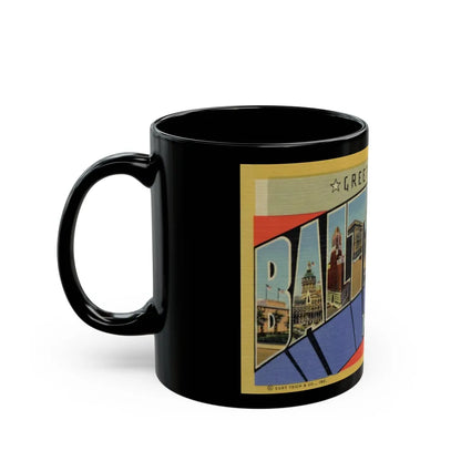 Greetings from Baltimore MD (Greeting Postcards) Black Coffee Mug-Go Mug Yourself