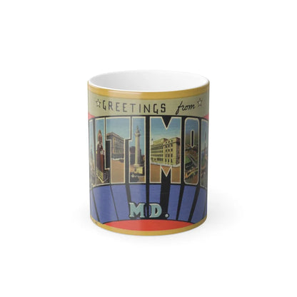 Greetings from Baltimore MD (Greeting Postcards) Color Changing Mug 11oz-11oz-Go Mug Yourself