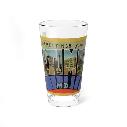 Greetings from Baltimore MD (Greeting Postcards) Pint Glass 16oz 16oz - Go Mug Yourself