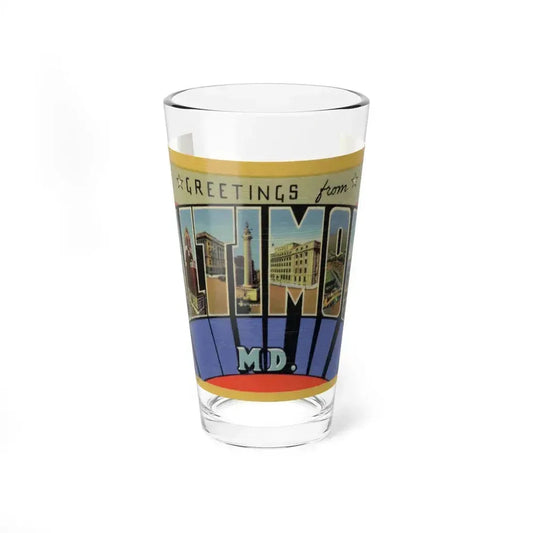 Greetings from Baltimore MD (Greeting Postcards) Pint Glass 16oz 16oz - Go Mug Yourself