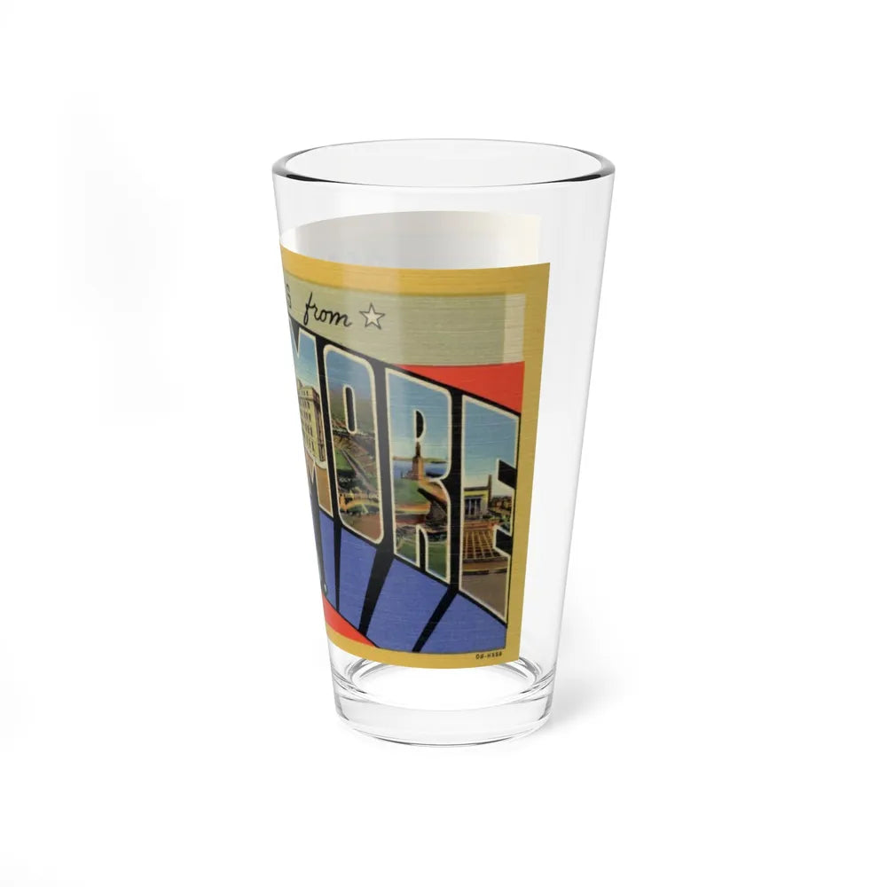 Greetings from Baltimore MD (Greeting Postcards) Pint Glass 16oz-Go Mug Yourself