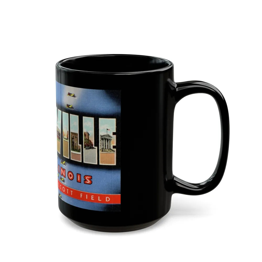 Greetings from Belleville Illinois home of Scott Field (Greeting Postcards) Black Coffee Mug-Go Mug Yourself