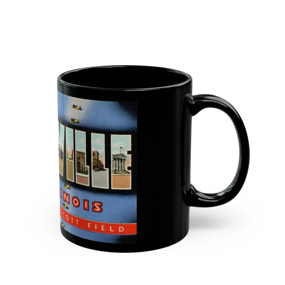 Greetings from Belleville Illinois home of Scott Field (Greeting Postcards) Black Coffee Mug-Go Mug Yourself