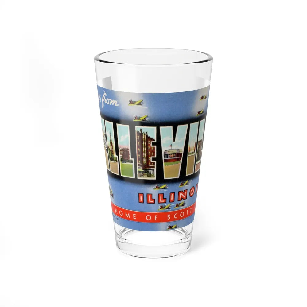 Greetings from Belleville Illinois home of Scott Field (Greeting Postcards) Pint Glass 16oz-16oz-Go Mug Yourself