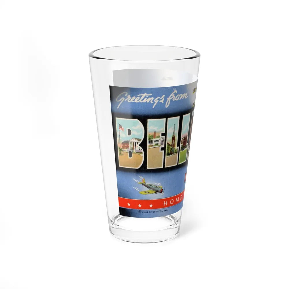 Greetings from Belleville Illinois home of Scott Field (Greeting Postcards) Pint Glass 16oz-Go Mug Yourself