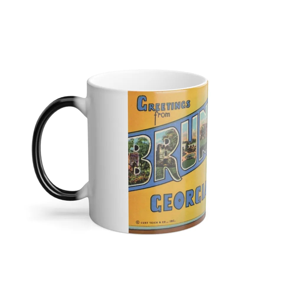 Greetings From Brunswick GA (Greeting Postcards) Color Changing Mug 11oz-Go Mug Yourself