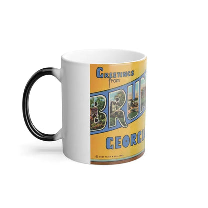 Greetings From Brunswick GA (Greeting Postcards) Color Changing Mug 11oz - Go Mug Yourself