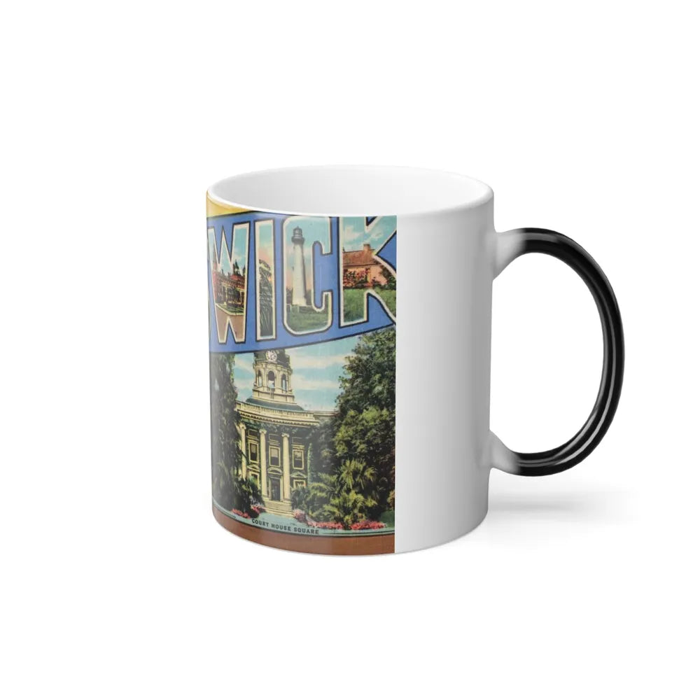 Greetings From Brunswick GA (Greeting Postcards) Color Changing Mug 11oz-Go Mug Yourself