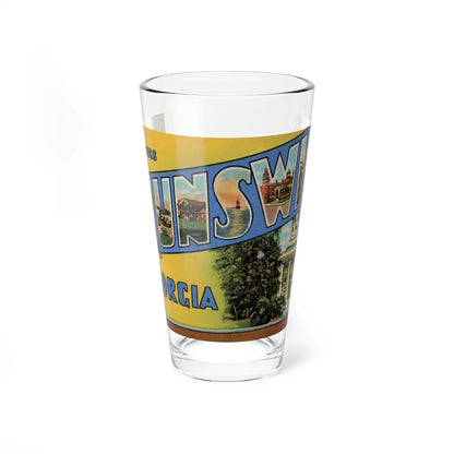 Greetings From Brunswick GA (Greeting Postcards) Pint Glass 16oz-16oz-Go Mug Yourself