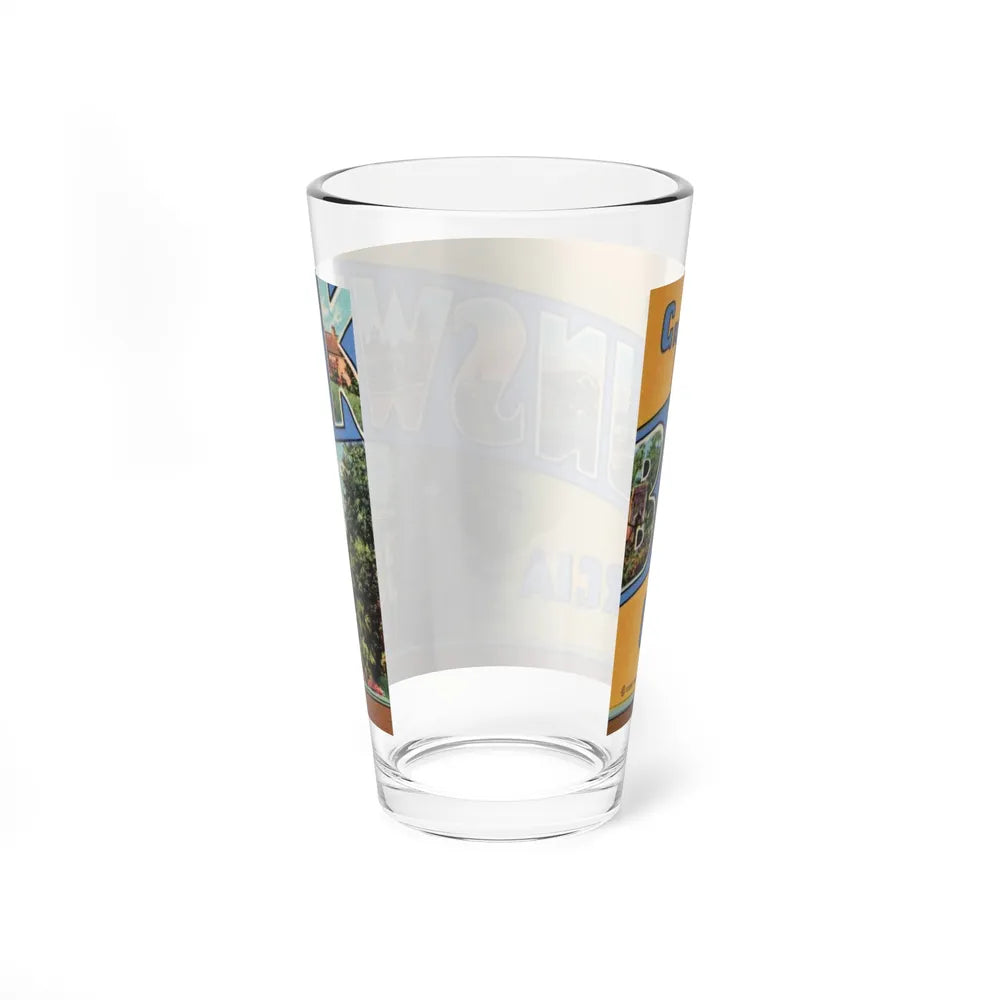 Greetings From Brunswick GA (Greeting Postcards) Pint Glass 16oz-Go Mug Yourself