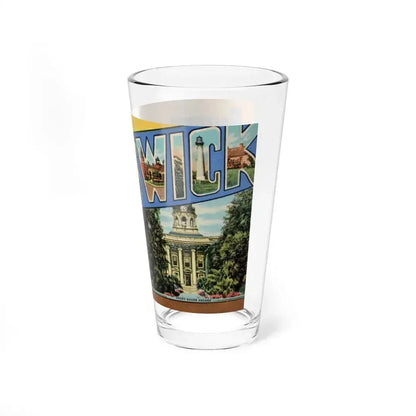 Greetings From Brunswick GA (Greeting Postcards) Pint Glass 16oz - Go Mug Yourself