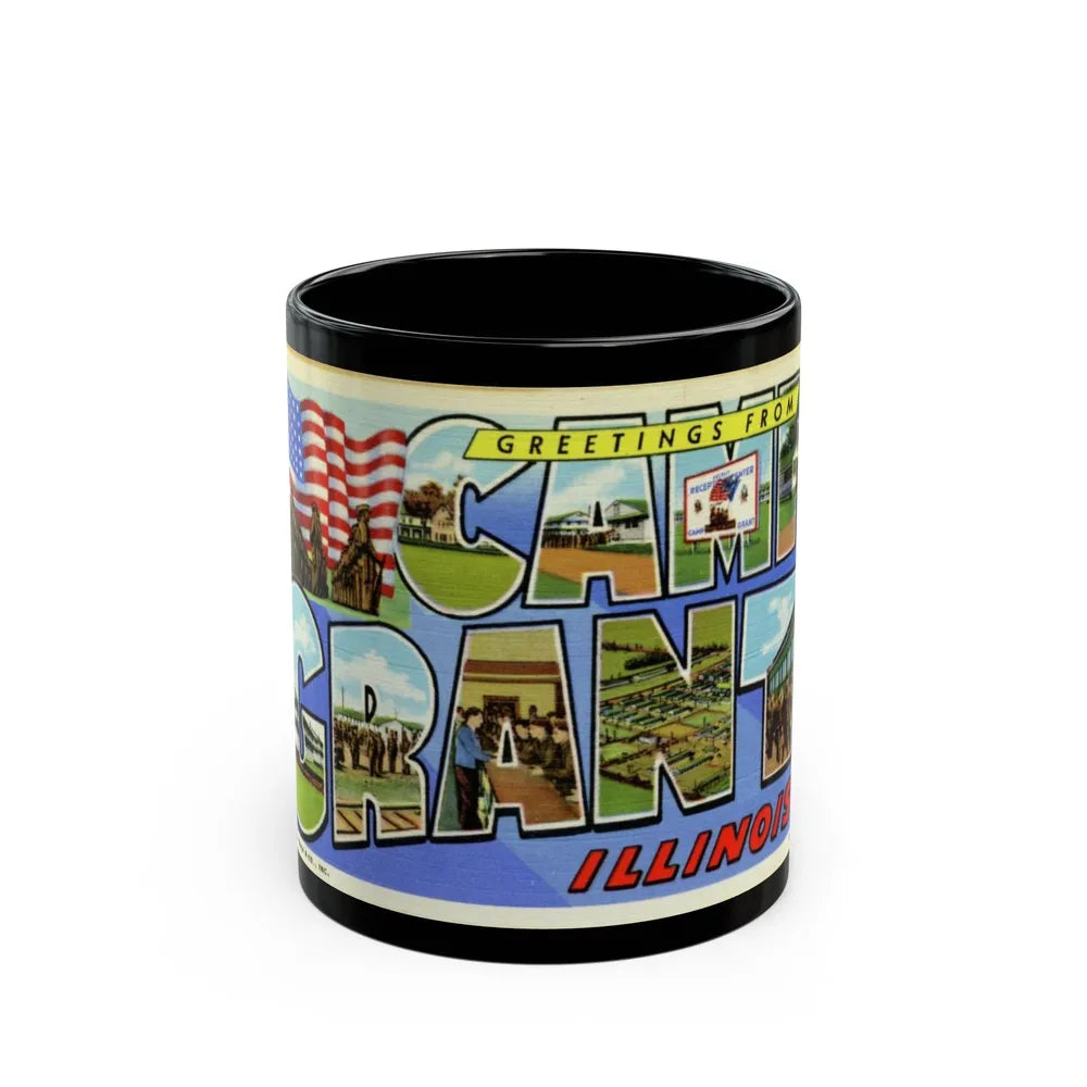 Greetings from Camp Grant Illinois (Greeting Postcards) Black Coffee Mug-11oz-Go Mug Yourself