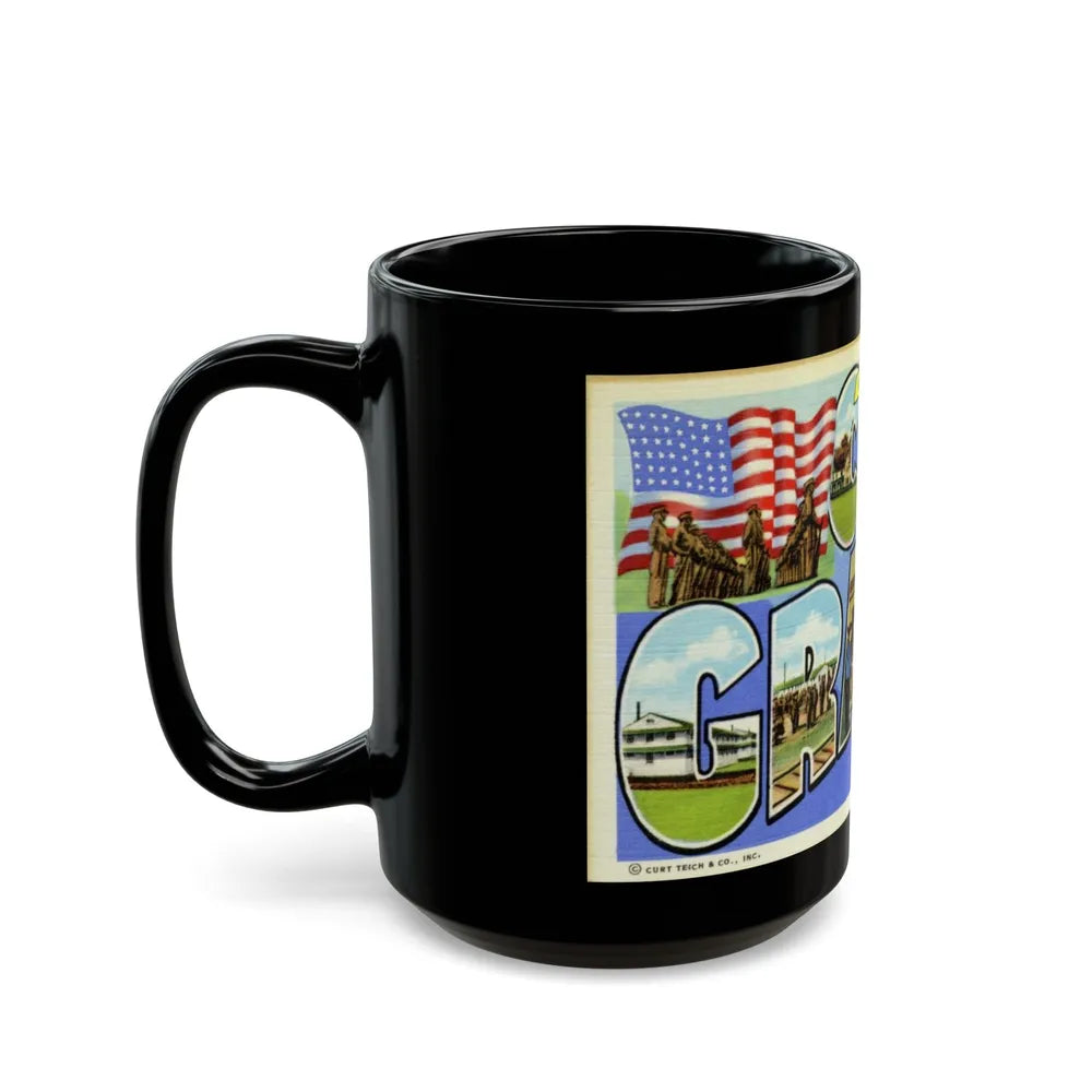 Greetings from Camp Grant Illinois (Greeting Postcards) Black Coffee Mug-Go Mug Yourself