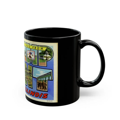 Greetings from Camp Grant Illinois (Greeting Postcards) Black Coffee Mug-Go Mug Yourself