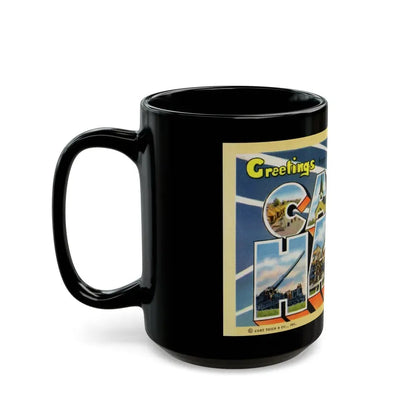 Greetings from Camp Haan California (Greeting Postcards) Black Coffee Mug - Go Mug Yourself