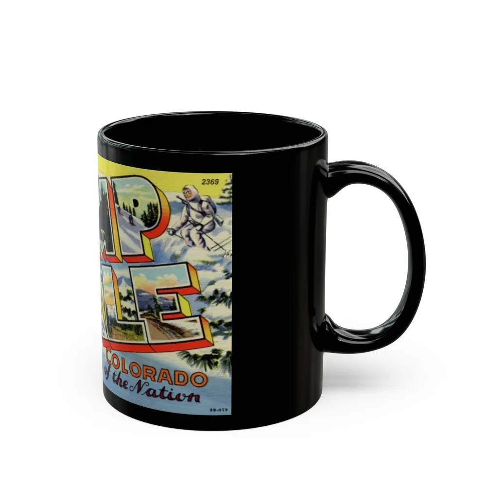 Greetings from Camp Hale Colorado (Greeting Postcards) Black Coffee Mug-Go Mug Yourself