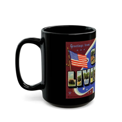 Greetings from Camp Livingston Louisiana (Greeting Postcards) Black Coffee Mug - Go Mug Yourself