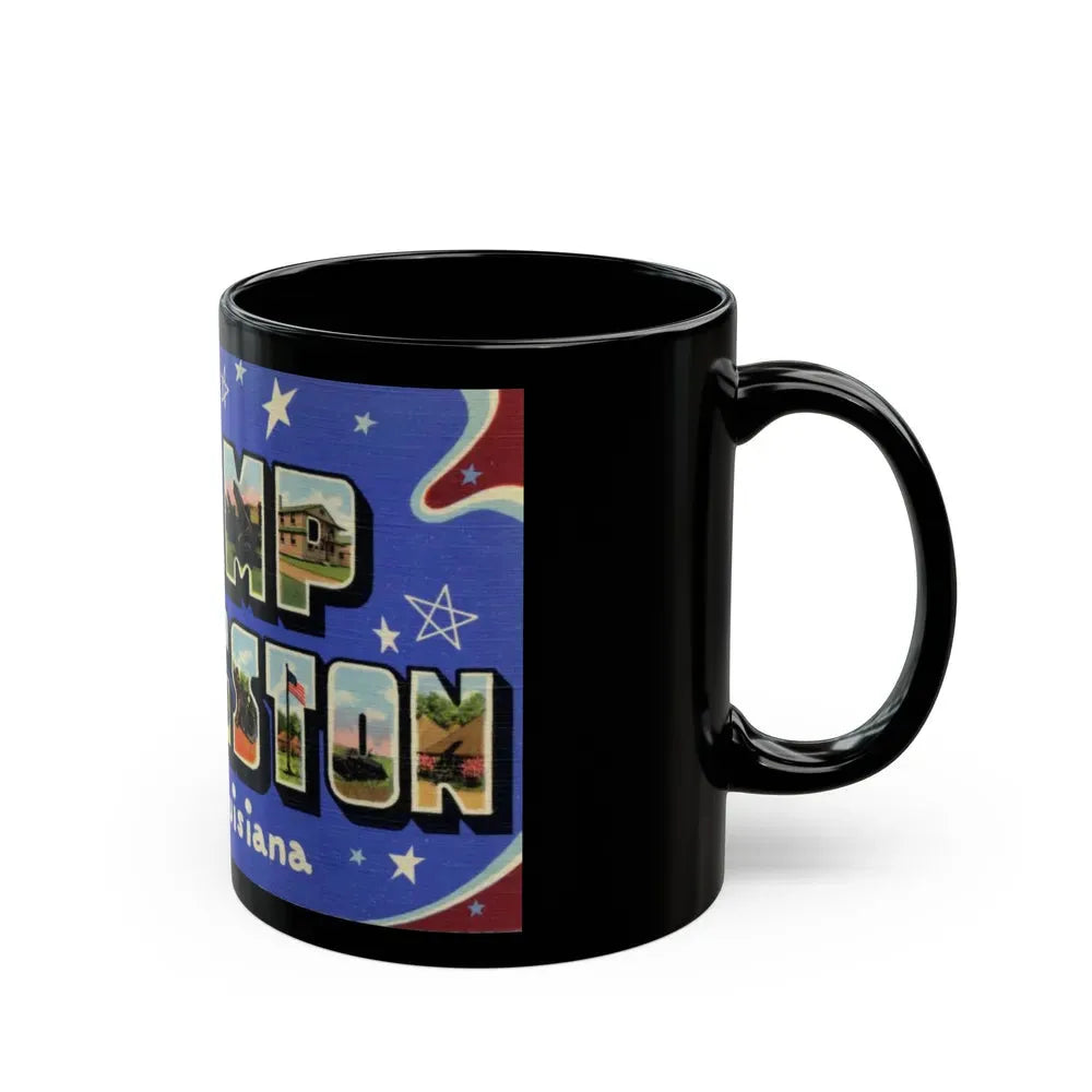 Greetings from Camp Livingston Louisiana (Greeting Postcards) Black Coffee Mug - Go Mug Yourself