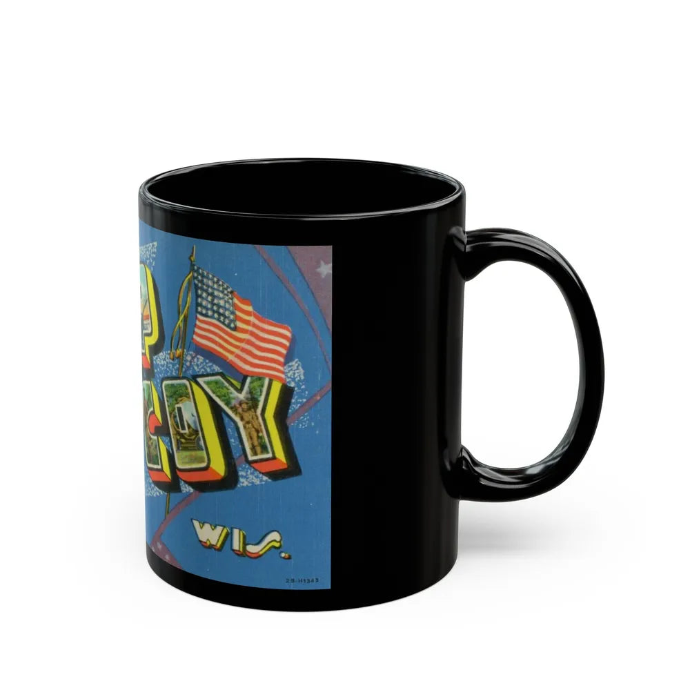 Greetings from Camp Mc Coy Wis (Greeting Postcards) Black Coffee Mug-Go Mug Yourself