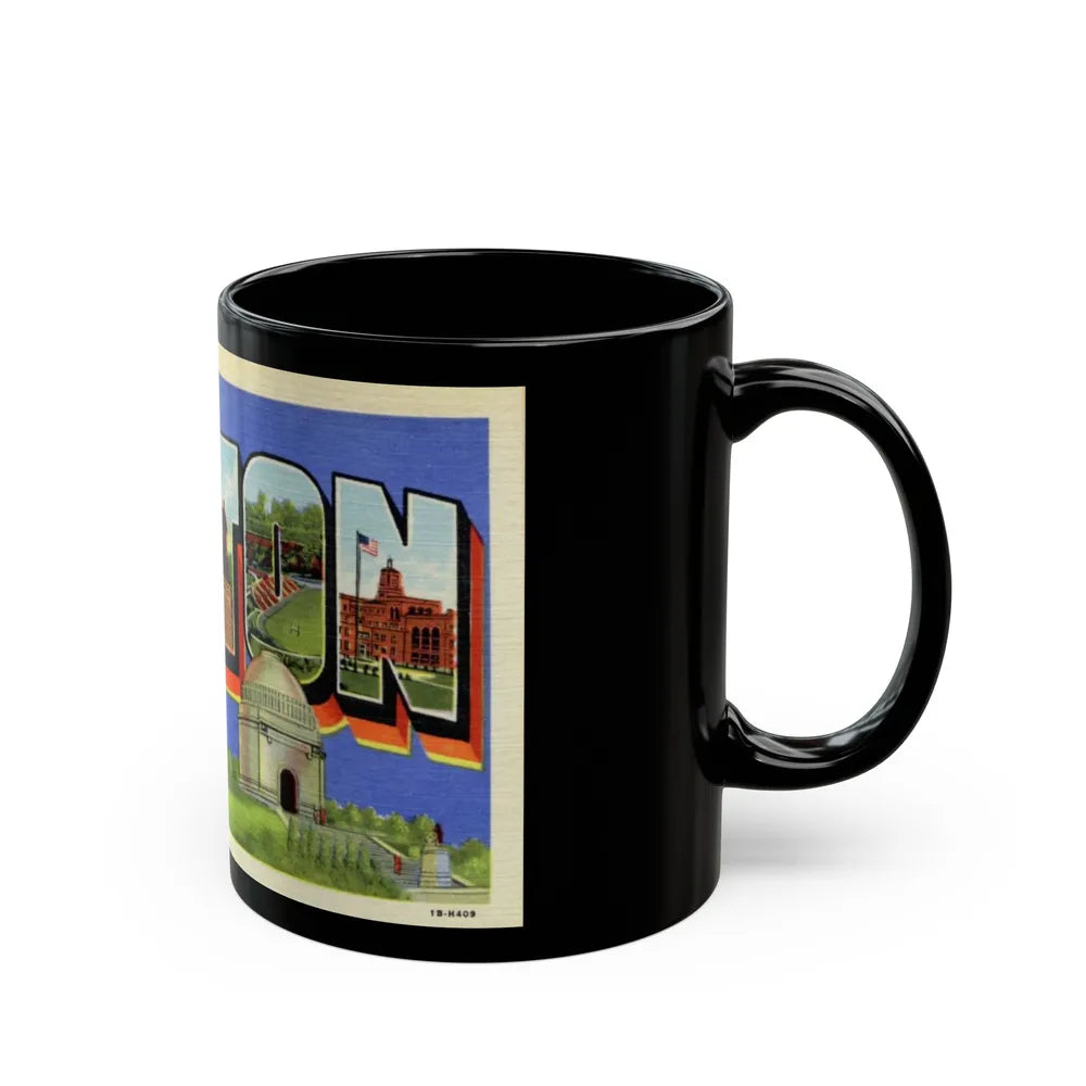 Greetings from Canton Ohio (Greeting Postcards) Black Coffee Mug-Go Mug Yourself