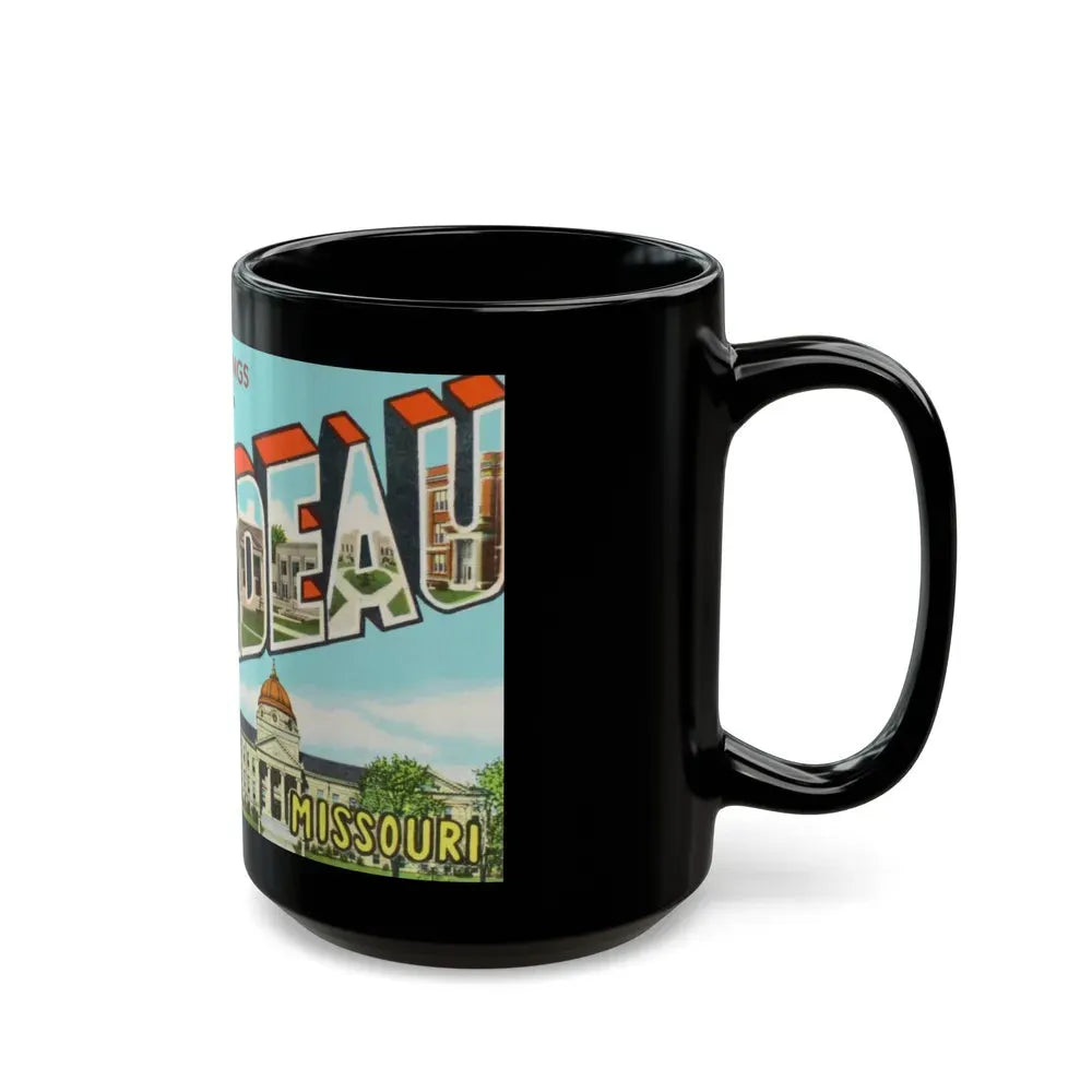 Greetings from Cape Girardeau Missouri (Greeting Postcards) Black Coffee Mug - Go Mug Yourself