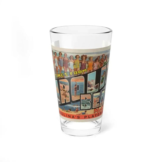 Greetings from Carolina Beach NC (Greeting Postcards) Pint Glass 16oz 16oz - Go Mug Yourself