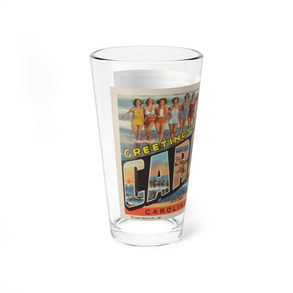 Greetings from Carolina Beach NC (Greeting Postcards) Pint Glass 16oz-Go Mug Yourself