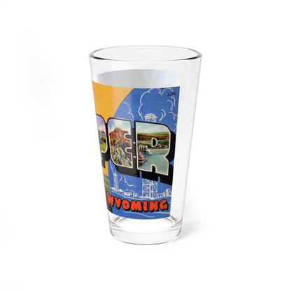 Greetings from Casper Wyoming (Greeting Postcards) Pint Glass 16oz-Go Mug Yourself