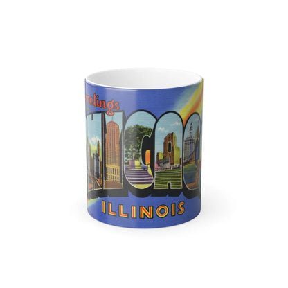 Greetings from Chicago Illinois (Greeting Postcards) Color Changing Mug 11oz-11oz-Go Mug Yourself