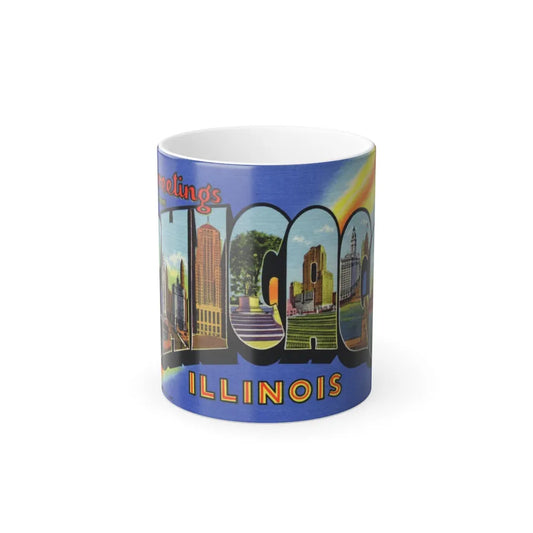 Greetings from Chicago Illinois (Greeting Postcards) Color Changing Mug 11oz-11oz-Go Mug Yourself