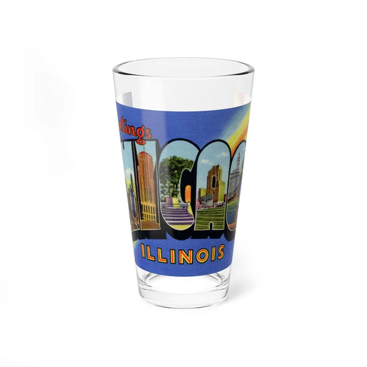 Greetings from Chicago Illinois (Greeting Postcards) Pint Glass 16oz-16oz-Go Mug Yourself