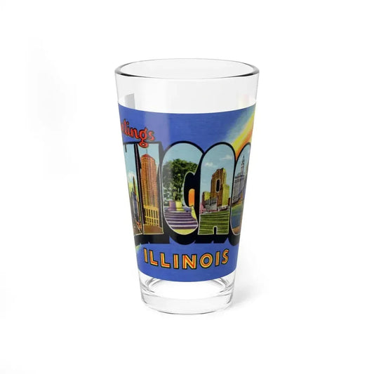 Greetings from Chicago Illinois (Greeting Postcards) Pint Glass 16oz 16oz - Go Mug Yourself
