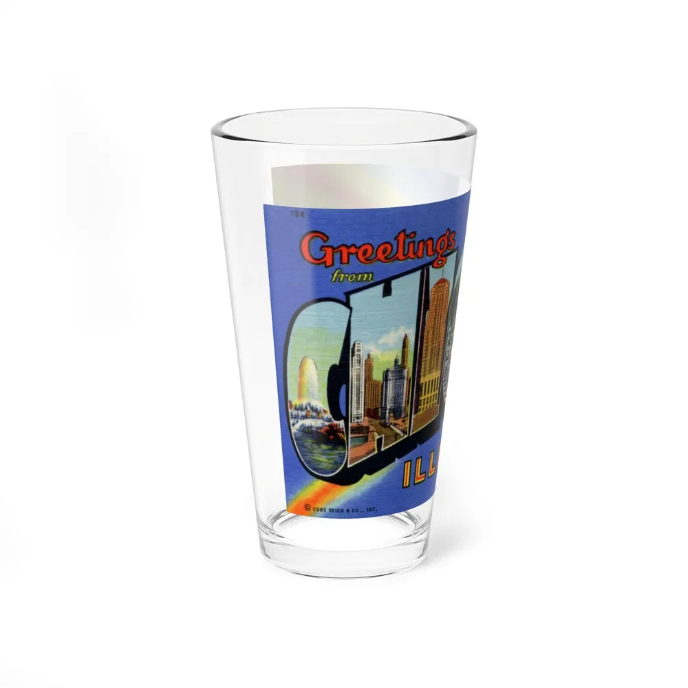 Greetings from Chicago Illinois (Greeting Postcards) Pint Glass 16oz-Go Mug Yourself