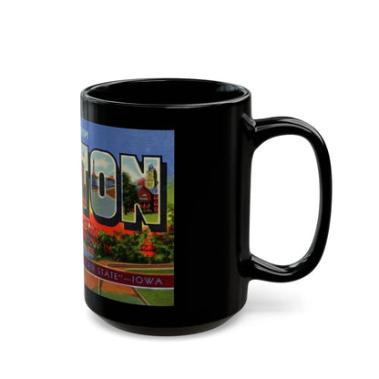 Greetings from Clinton (Greeting Postcards) Black Coffee Mug-Go Mug Yourself