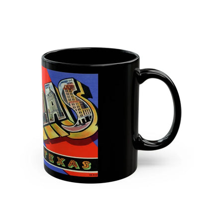 Greetings from Dallas Texas (Greeting Postcards) Black Coffee Mug-Go Mug Yourself