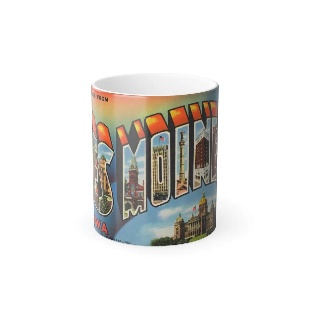 Greetings from Des Moines (Greeting Postcards) Color Changing Mug 11oz-11oz-Go Mug Yourself