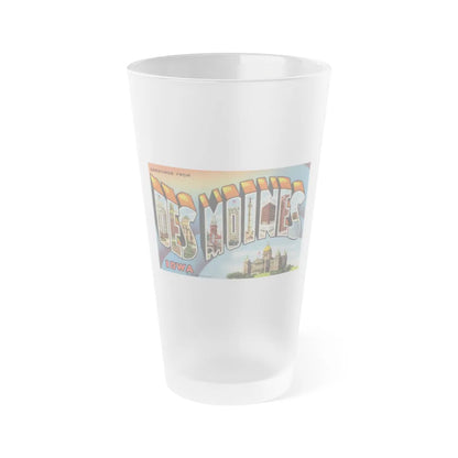 Greetings from Des Moines (Greeting Postcards) Frosted Pint Glass 16oz-16oz-Frosted-Go Mug Yourself