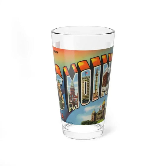 Greetings from Des Moines (Greeting Postcards) Pint Glass 16oz 16oz - Go Mug Yourself