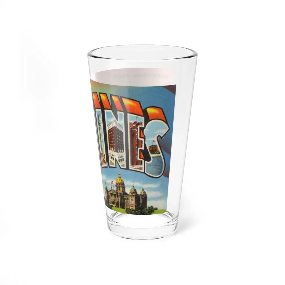 Greetings from Des Moines (Greeting Postcards) Pint Glass 16oz-Go Mug Yourself