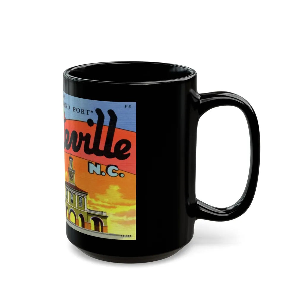 Greetings from Fayetteville N C (Greeting Postcards) Black Coffee Mug-Go Mug Yourself