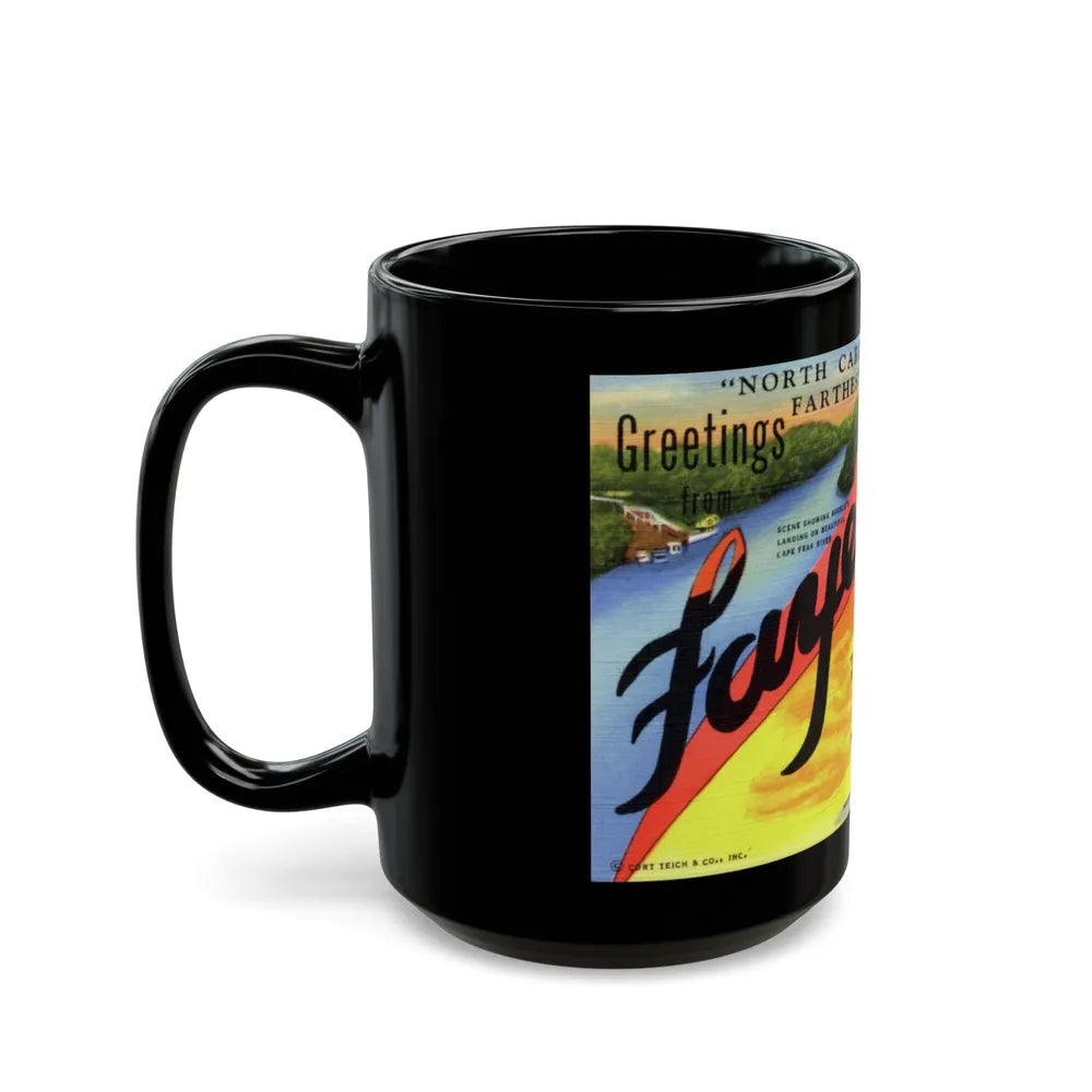 Greetings from Fayetteville N C (Greeting Postcards) Black Coffee Mug-Go Mug Yourself