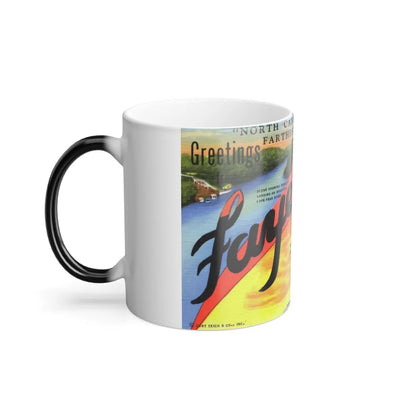 Greetings from Fayetteville N C (Greeting Postcards) Color Changing Mug 11oz-Go Mug Yourself