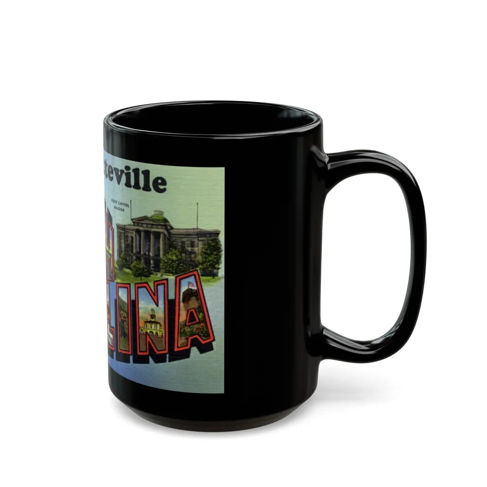 Greetings from Fayetteville North Carolina (Greeting Postcards) Black Coffee Mug-Go Mug Yourself