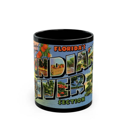 Greetings from Floridas Indian River section (Greeting Postcards) Black Coffee Mug-11oz-Go Mug Yourself